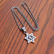 Stainless Steel Christian Cross Star Of David Religious Pendant Necklace Mens Necklace Jewelry
