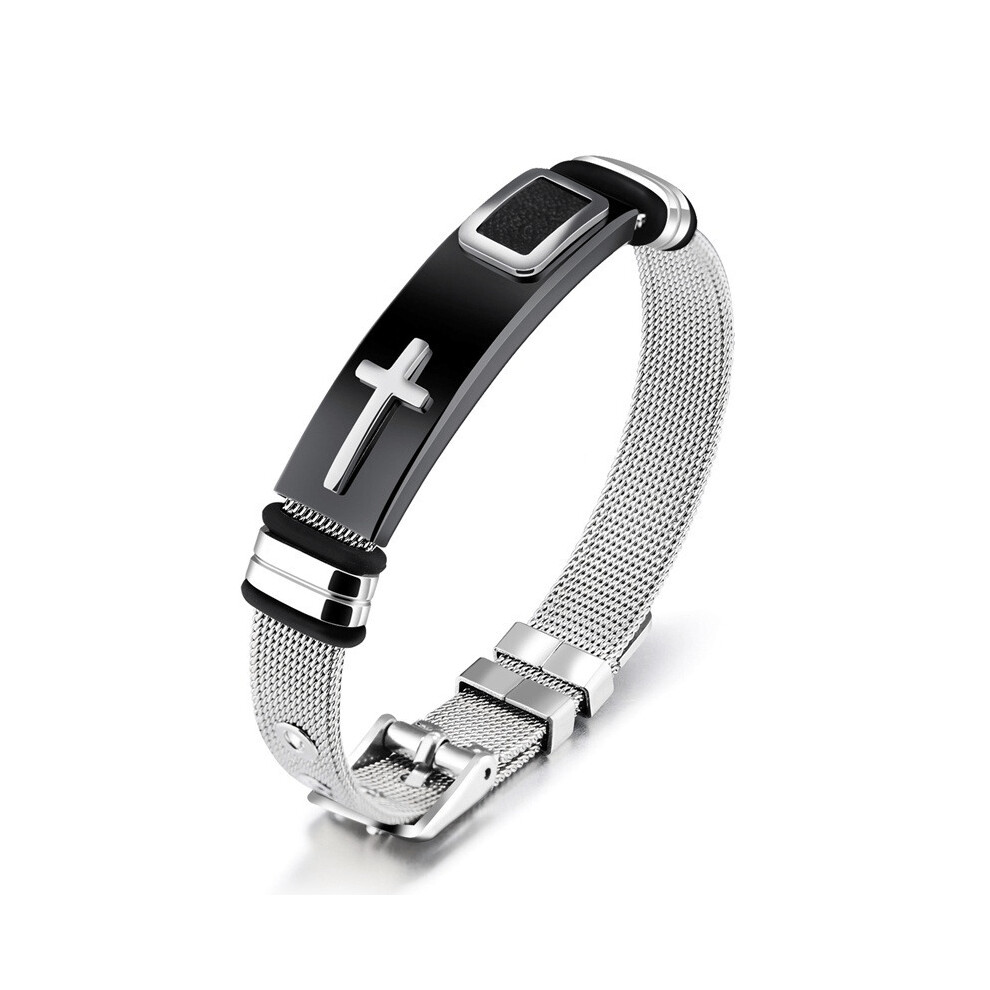 Mens Adjustable Personality Stainless Steel Cross Bracelet-image-OPC-PC25Y2J-NEW