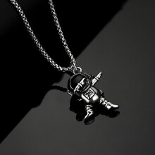 1pc Funky Mens Astronaut Pendant Necklace Hip Hop Sweater Chain Accessory