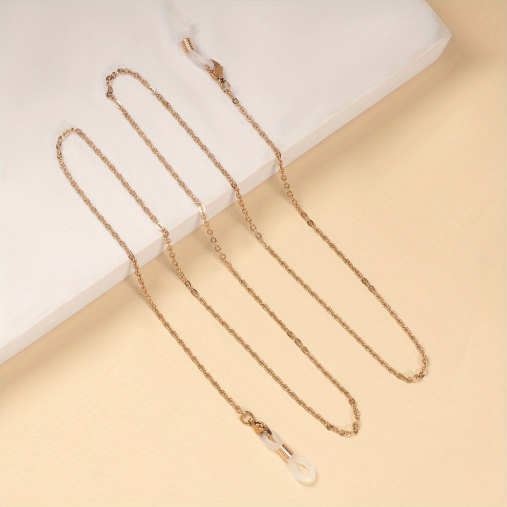 1pc Mens Glasses Chain Titanium Steel Not Fade Halter Metal Hanging Chain Mens & Womens Non slip Mask Sunglasses Chain