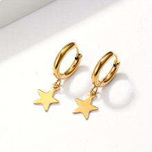 Stainless Steel Star Earrings Electroplated Golden Style Earrings For Men Boys