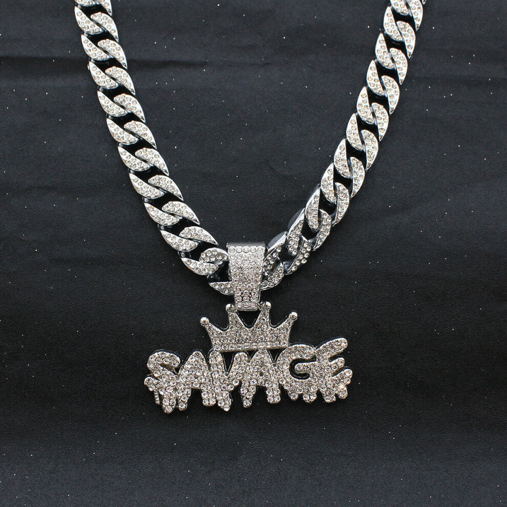 Mens Cuban Necklace With SAVAGE Pendant