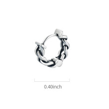 925 Sterling Silver Chain Earrings Mens Retro Earrings Personality Earrings Mens Hip hop Punk Cold Wind Earrings