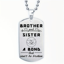1pc Sibling Necklace For Brother And Sister Little Sister Dog Tag Necklace Jewelry To Big Brother For Birthday For Men