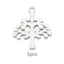 5pcs Tree Of Life Pendant For Necklace Charming Stainless Steel Jewelry Making Bracelet Accessories For Men