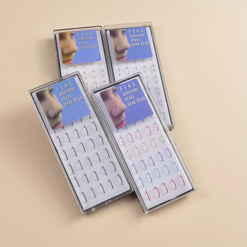 40pcs σετ ανδρικά δαχτυλίδια μύτης Hoop Set 1
