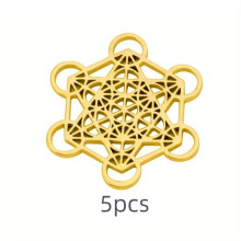 5pcs Archangel Metatron Cube Charms Stainless Steel Charm For Necklace Jewelry Pendant For Men Accessories