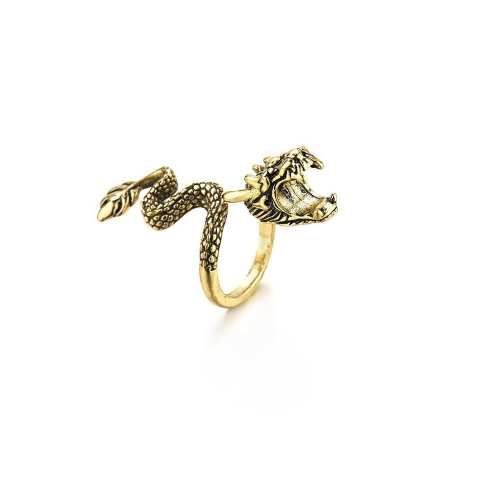 Multicoloured 1Pc Opening Mouth Grip Cigarette Holder Ring Adjustable Domineering Dragon Smoking Finger Ring Artificial Jewelry Accessory Suitable For Parties Daily