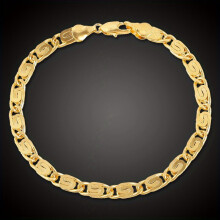 1pc Golden Classic Chain Necklace Bracelet Jewelry Accessories For Men Women