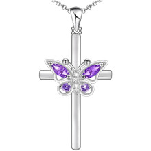 1pcs Cross Necklace For Men Creative Cross Pendant Boho Butterfly Elements With Cross Necklace For Young Girls And Boys