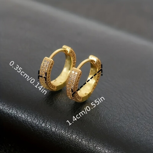 Funky Full Rhinestone Stud Earrings For Men Single Ear Buckle 2