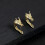 1 Pair Mens Dragon Head Statement Stud Earrings Punk Style Earrings 3