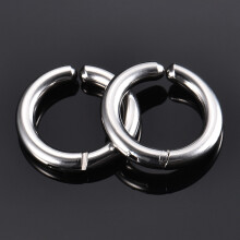 2 Pcs Mens Casual Stainless Steel Non Piercing Round Ear Cuffs