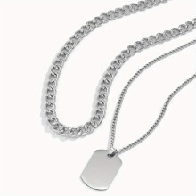 1pc Necklace Boys Golden Chain Geometric Style High Street Hip Hop Necklace