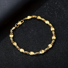 Mens Plated 18K Bracelet Ingot Necklace Set Mens Models