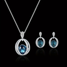 1 Set Three dimensional Double Oval Lantern Artificial Crystal Earrings Necklace Jewelry Jewelry Set Suitable For Men And Women Jewelry Set Mens Jewe