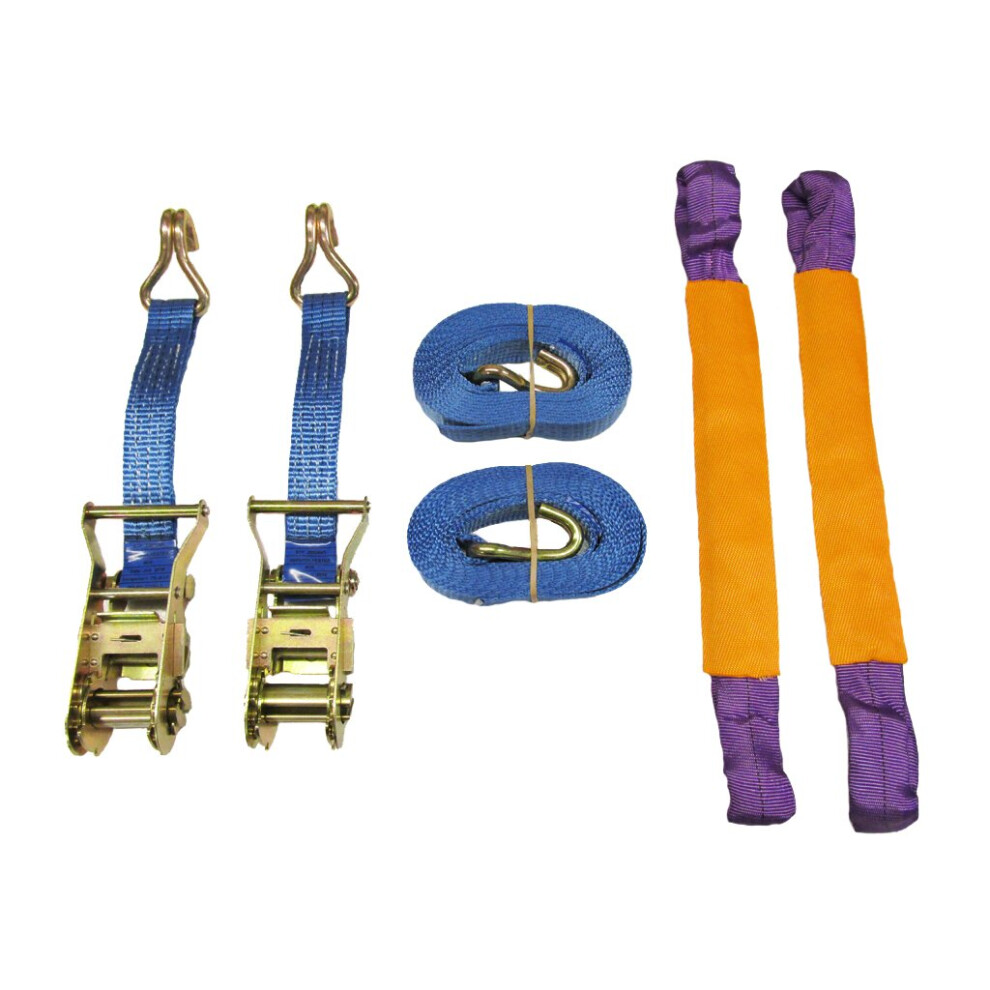 Recovery Ratchet Sets 35Mm 6M 3T X2 (Round Slings Tie Down Straps) 600988485198