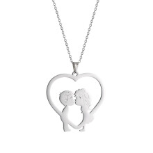 Kiss Lover Shape Necklace For Boys And Girls Jewelry Couple Gift Stainless Steel Pendant For Men