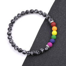 1pc Unisex Snowflake Colorful Stone Bracelet For Male And Female Bracelet Gift