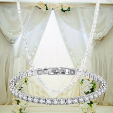 2 Pcs Mens Necklace Bracelet With Zirconia Set Gift For Men Couples Or Women
