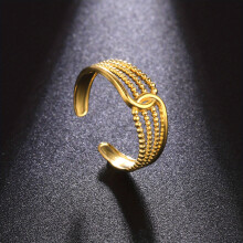 1pc Mens Stainless Steel Ring Adjustable Opening Ring Jewelry Gift