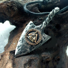 Vintage Men Viking Zinc alloy Weapon Pendant Necklace Viking Spear Engraved With Rune Pendant Necklace