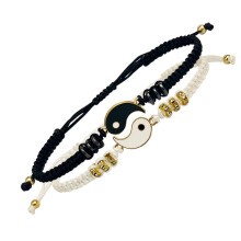 2pcs Set Bracelets For 2 Matching Yin Yang Adjustable Cord Bracelet For Bff Friendship Relationship Boyfriend Girlfriend Valentines Gift