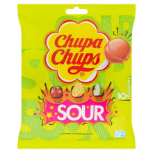 Chupa Chups Sour Assorted Flavour Lollipops 10 Pack