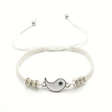 2pc Bracelet Yin Yang Adjustable Rope Bracelet For Bff Friendship Relationship Boyfriend Girlfriend