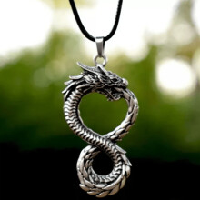 1pc Nordic Ancient Mythology Viking Snake Dragon Tail Pendant Necklace Mens Gothic Retro Pendant Necklace Jewelry