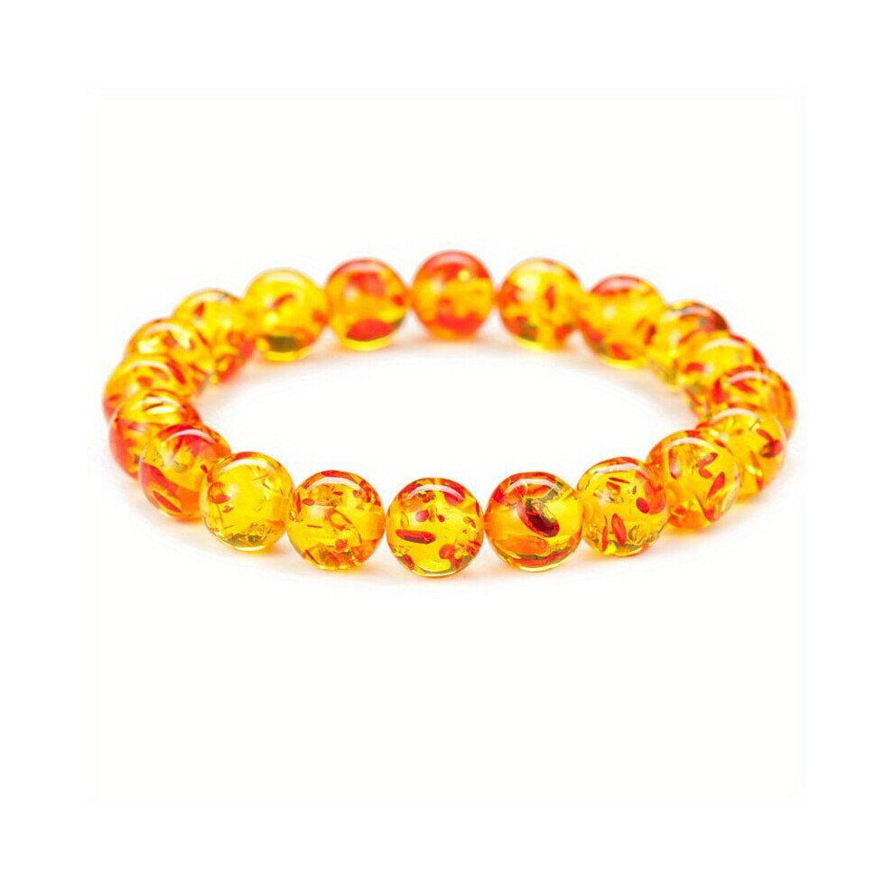 10mm Flower Amber Beaded Energy Yoga Bracelet Transfer Buddha Bead Bracelet-image-OPC-PC26CMD-NEW