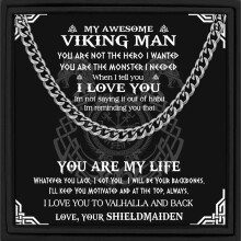 1pc Stainless Steel Classic Cuban Chain Viking Boyfriend Gift Viking Husband Gift