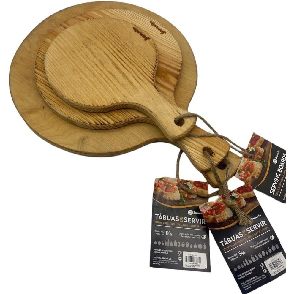 3pc Acacia Wood Serving Platter Pizza Serving Board Tapas Desserts