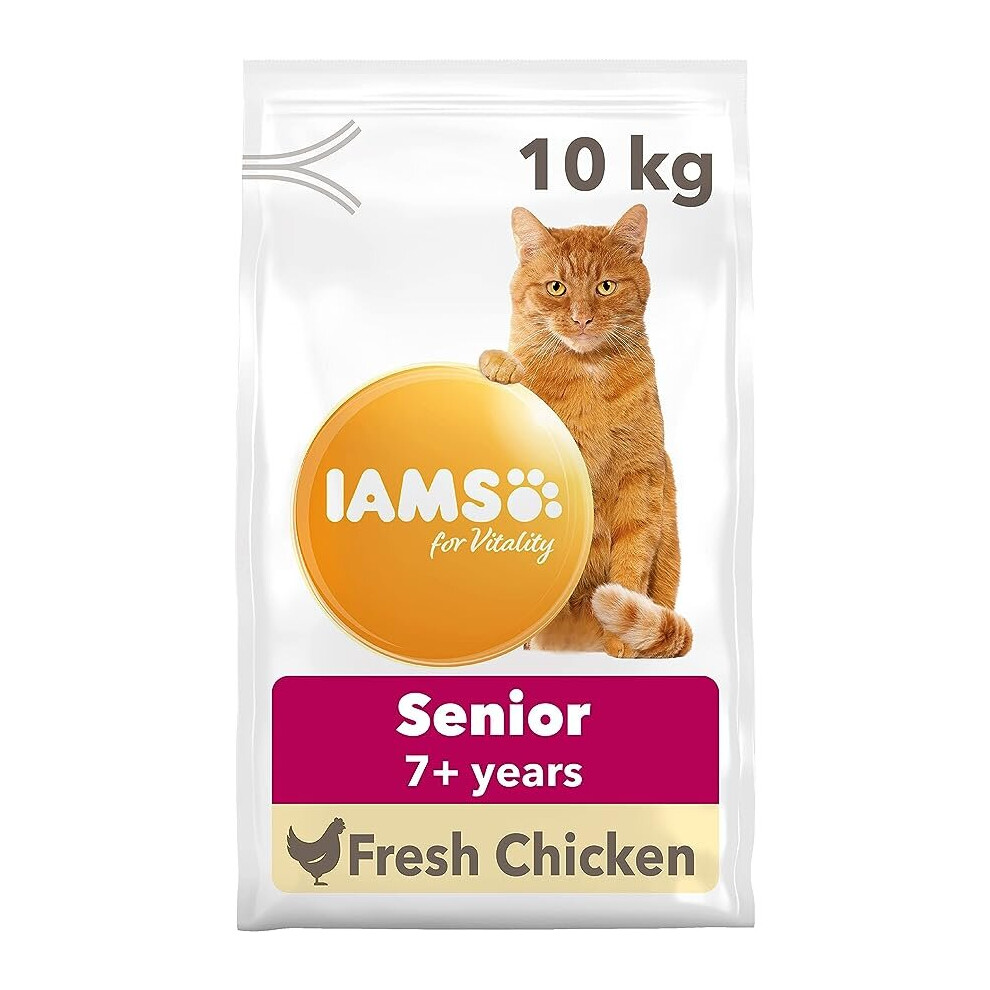 IAMS Complete Dry Cat Food for Senior 7+ Cats with Chicken 10 kg