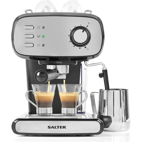 Salter EK4369 Caffu00e9 Barista Pro Espresso Achine U2013 Coffee Aker For Cappuccino/Latte, 15-Bar