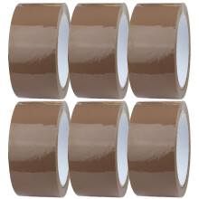 (48mm X 66m) 6 X Brown Packaging Tape Rolls Packaging Tape for Packing Parcels, Boxes, Postage
