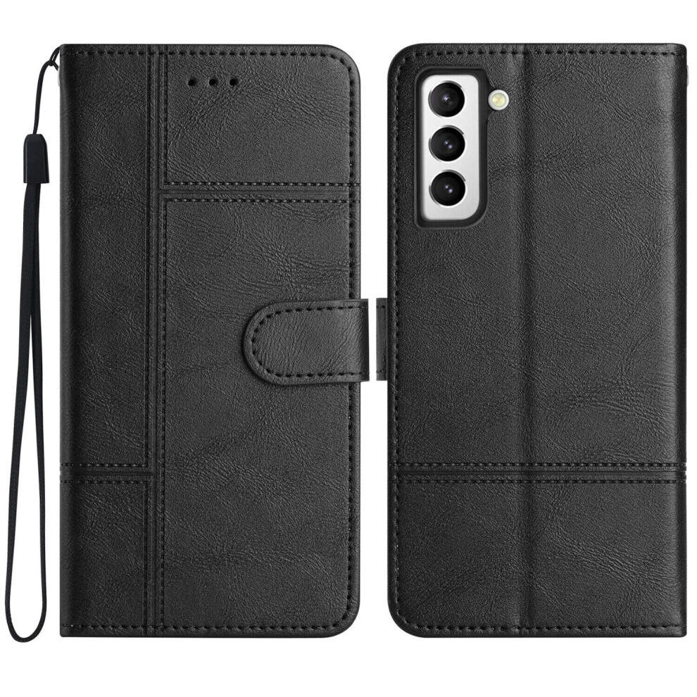 (Black) Case for Samsung Galaxy S22 5G Premium PU Leather Cover TPU Kickstand Magnetic Flip Wallet Compatible with Samsung Galaxy S22 5G Case