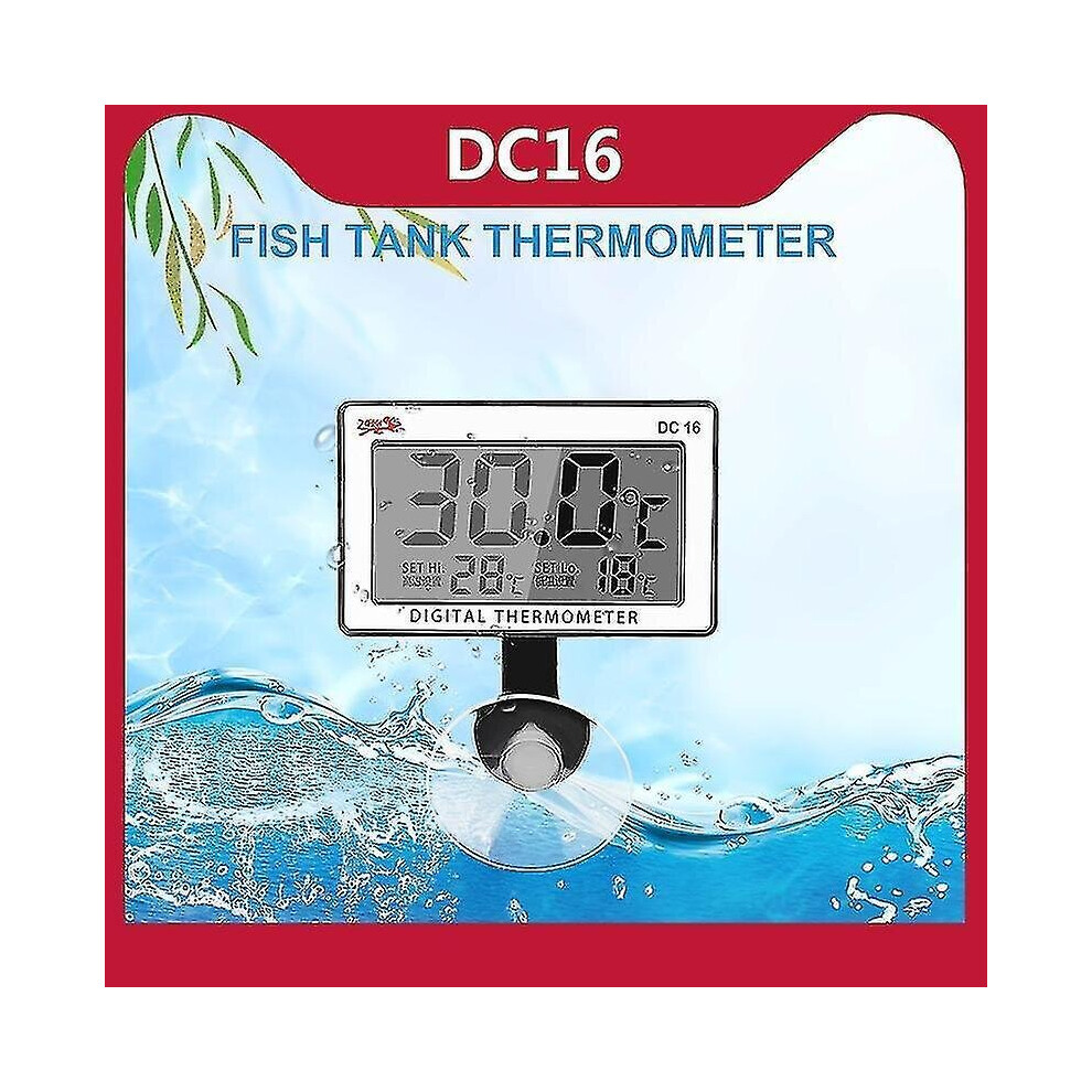 Dc16 Waterproof Digital Lcd Fish Tank Thermometer Underwater Temperature With Suction Cup Aquarium W