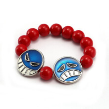 Anime One Piece Luffy Fist Ace Bracelet Red Beaded