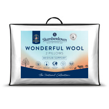 (2 Pack) Slumberdown Wonderful Wool Pillow UK Made