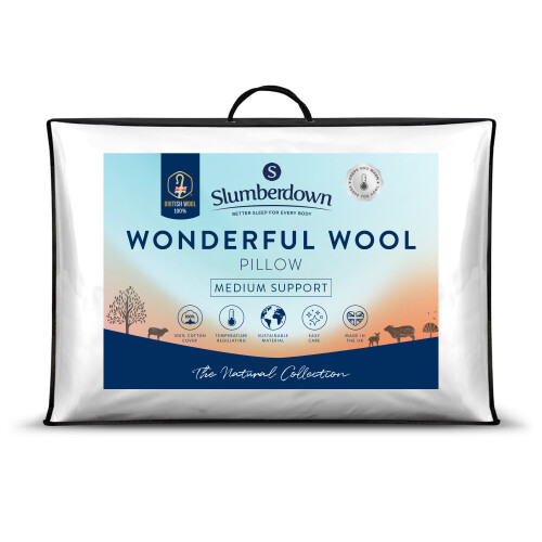 Slumberdown (1 Pack) Slumberdown Wonderful Wool Pillow UK Made
