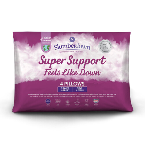 Slumberdown (4 Pack) Slumberdown Feels like Down Super Support Pillow UK Made