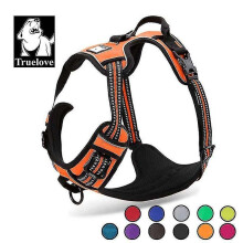 Truelove Reflective Nylon Large Pet Dog Harness All Weather Service Dog Ves Padded Adjustable Safety