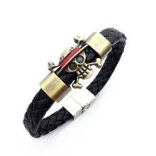 One Piece Luffy Woven Bracelet Alloy Leather Bracelet Metal Buckle