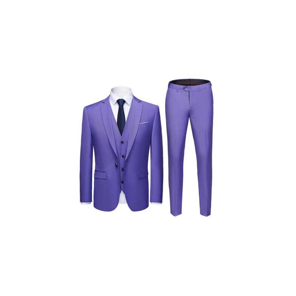 (light purple , 3XL) Men's Business Casual Suit Three Piece Suit-image-OPC-PC26D9V-NEW