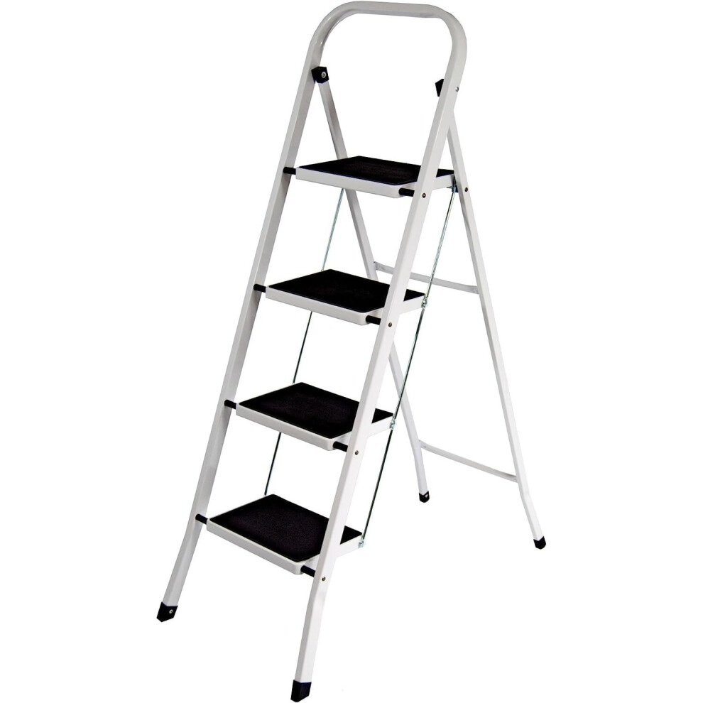 (4 Step) Mantraraj 2 3 And 4 Step Ladder Folding Step Stool Multi-Use For Household Heavy Duty Handgrip Anti Slip Pedal Sturdy Lightweight 5060913145453