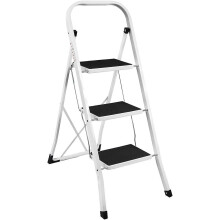 (3 Step) MantraRaj 2 3 and 4 Step Ladder Folding Step Stool Multi-Use for Household Heavy Duty Handgrip Anti Slip Pedal Sturdy Lightweight