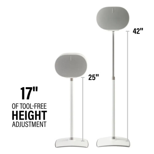 SANUS WSSE3A2 Height-Adjustable Speaker Stand for Sonos Era 300 White, Pair 1