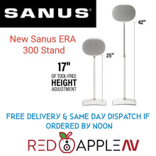 SANUS WSSE3A1 Height-Adjustable Speaker Stand for Sonos Era 300 White, Single