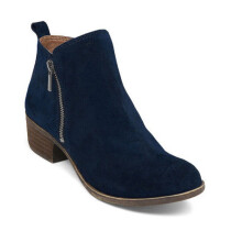 (Blue(Cloth), EU37) Booties Womens Casual Low Heels Block Ankle Boots Round Toe Zip Up Shoes